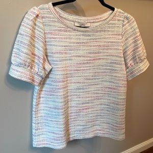 Loft CUTE multicolored  puff sleeve top